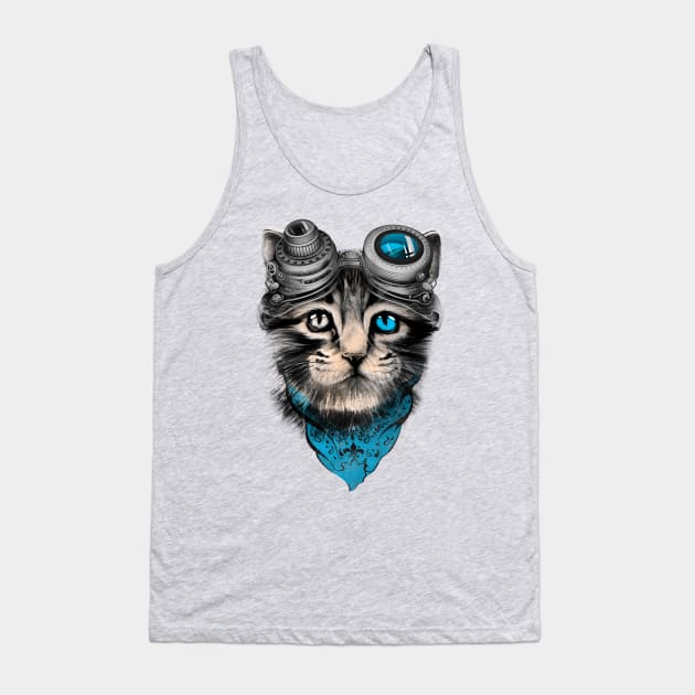 steampunk cat Tank Top by kidzgn